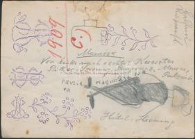 1909 Hadgyakorlat magyar főtisztekkel: Keresztes, Piller, Szirmay, Pongrácz, Patzak, Hoening. Tetejé...