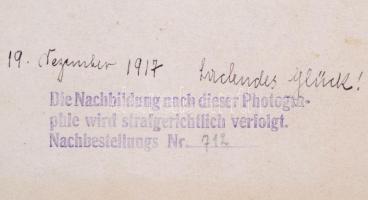 1917 szeptember 19. Franz Lőwy bécsi műtermében készült felvétel Gittáról, 22x16,5 cm, karton 36x24 ...