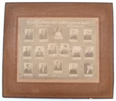 1912 A székesfehérvári kat. főgimnázium VIII. oszt. tanulóinak tablója, 16 nevesített portréval, Pete műterméből, 22x28 cm, karton 35x40 cm