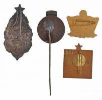 4db klf zománcozott szocialista jelvény és kitűző, közte ~1950. "MSZHSZ (Magyar Szabadságharcos...