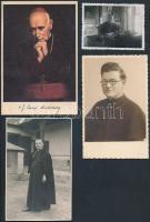 cca 1934-1975 Papi személyeket ábrázoló fotók, 7 db, 6x8 és 18x23 cm közötti méretekben