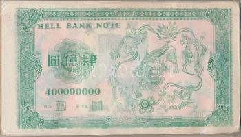 Kína DN Égetési pénz sérült eredeti csomagolásban ~120db 400.000.000 névértékben T:I
China ND Hell ...