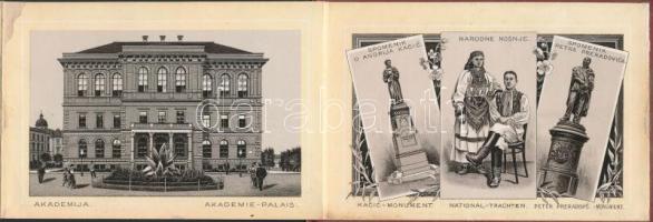 cca 1890 Zágráb litho leporello 11 litho városképpel / Litho leporello without a cover with 11 images