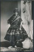 Sárközi leány népviseletben, Munkácsy Márton fotólap, Hafa kiadás, 14x9 cm