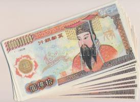Kína nagyalakú égetési pénz 40db 1.000.000.000 névértékben T:I,I- China large hell banknote 40x 1.000.000.000 C:UNC,AU