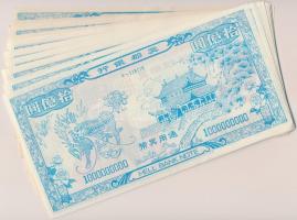 Kína nagyalakú égetési pénz 40db 1.000.000.000 névértékben T:I,I-
China large hell banknote 40x 1.0...