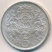 Lettország 1929. 5L Ag tanúsítvánnyal T:2 kis folt
Latvia 1929. 5 Lati Ag with certificate C:XF sma...