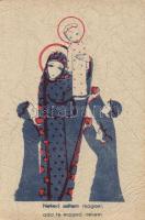 Vallásos grafikai lap; kiadja Ferences Missziók Ügyvivősége / Religious card s: M. Kákonyi Konstantina (EK)