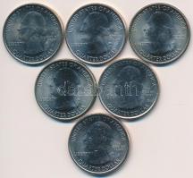 Amerikai Egyesült Államok 2010-2012. 1/4$ Cu-Ni  "Gyönyörű Amerika" 5xklf db  + 1/4$ "...