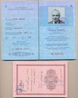 1984 A Magyar Népköztársaság által kiadott fényképes "kék útlevél", benne távol-keleti pec...