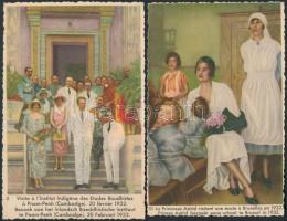 1935 A Belga királyi pár látogatása a gyarmatokon 5 db színes csokoládé gyüjtőkártya / 1935 Belgian ...