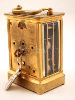 cca 1870 Josef Glink negyedütős utazóóra, több funkciós (hónap,nap, ébresztő), jelzett (Glink J. Pes...