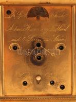 cca 1870 Josef Glink negyedütős utazóóra, több funkciós (hónap,nap, ébresztő), jelzett (Glink J. Pes...