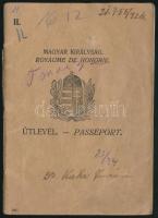 1924 Fényképes útlevél dr. Kaba Imréné részére, számos külföldi illetékbélyeggel, pecséttel.