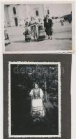 cca 1930-40 Különböző népviseletes fotók, 4db ebből 3db kartonra ragasztva, cca 8x6cm
