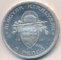 1938. 5P Ag "Szent István" T:2 
Adamo P8.1