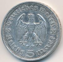 Német 3. Birodalom 1935E 5M Ag "Hindenburg" T:2,2- kis ph.
German Third Reich 1935E 5 Mar...