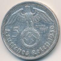 Német 3. Birodalom 1936A 5M Ag "Hindenburg" T:2,2- 
German Third Reich 1936A 5 Mark Ag &q...