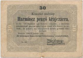 1849. 30kr "Kossuth bankó" T:III-