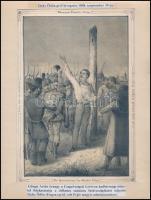 1848 Zichy Ödön gróf felakasztása. Lithográfia feliratozott paszpartuban. 21x28 cm