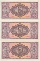 1946. 1.000.000.000P (3x) sorszámkövetők T:I-,II