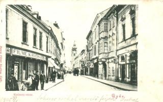 Győr, Kazinczy utca, Fiume Kávéház, kiadja Berecz Viktor (EK)