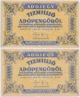 1946. 10.000.000AP vízjeles papíron, fordított címerrel (2x), "amelyeknél" és "amelyeknek" T:III