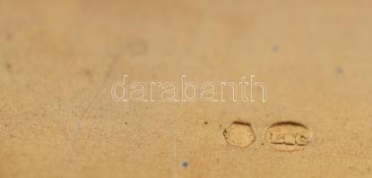 Art deco ezüst (Ag) cigarettatárca, hiányos zománcberakással, jelzett, 9x10 cm, 157,2 g