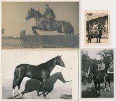 cca 1930-70 Lovas fotók, különböző méretben és minőségben, 7db, 6x4cm és 24x18cm között