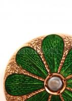 Arany (Au.) 14k mandzsetta, zománc díszítéssel,  jelzett, apró zománc kopással, bruttó:8,3 gr