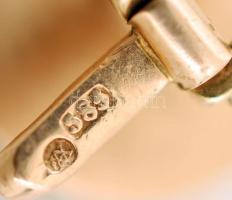 Arany (Au.) 14k mandzsetta, zománc díszítéssel,  jelzett, apró zománc kopással, bruttó:8,3 gr