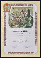 1954, 1962 2 db szocialisa emléklap: sztahanovista cím elnyeréséről, a Vörös Csillag Traktorgyár 10000. dumperének elkészülése miatt
