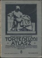 1928 Barthos-Kurucz: Történelmi atlasz polgári iskolák számára, kiadja a M. Kir. Honvéd Térképészeti Intézet Budapest, 29p