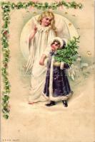 Christmas, Angel, girl, D.R.G.M. 88077. hold to light litho (b)