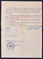 1945 Bp., Alhadnagy nyilatkozata katonatársáról, miszerint az sosem tanúsított németbarát hozzáállás...