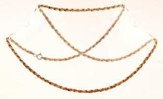 Aranyozott ezüst nyaklánc , Ag., 13,3gr., jelzett , 52cm/  Gold plated silver necklace, Ag. 13,3gr., marked, 52cm