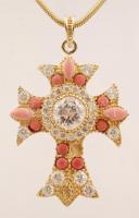 Aranyozott ezüst nyaklánc medállal , Ag., br.: 15,3gr., jelzett , 52cm/ Gold plated silver necklace ...