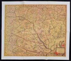 Frederik De Wit Regnum Hungaria in omnes suos comitatus accurate divisum et editum című cca 1660-1680-as térképének modern másolata, hajtott, 55x64 cm