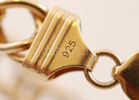 Aranyozott ezüst karlánc, Ag., 17,6gr., jelzett , 21cm /Gold-plated silver bracelet, Ag. 17,6gr., ma...