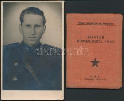 cca 1950 Karhatalmista fotója és MKP tagsági könyv