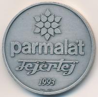 1993. "Parmalat Fejértej" Ag emlékérem dísztokban (13,22g/0.925/30,5mm) T:1-