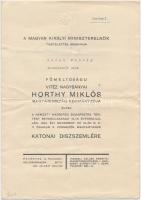 1934 Meghívó a Nemzeti Hadsereg Budapestre történő bevonulásának 15. évfordulója alkalmából rendezett ünnepségre