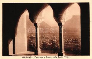 Merano, Meran; Panorama e finestra sala Castel Tirolo / panoramic view from the window of the castle (EK)