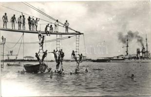 Fürdőző matrózok /  bathing  Austro-Hungarian mariners, photo