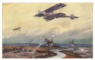Deutscher Luftflotten-Verein / World War I German military biplane aircraft on reconaissance above the Marne, s: Hans Rudolf Schulze (EK)