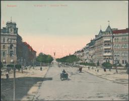 Budapest VI. Andrássy út, Körönd, Taussig;  hajtatlan panorámalap (EB)