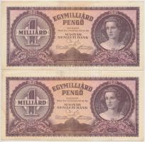 1946. 1.000.000.000P (4x) párban sorszámkövetők T:I-,II