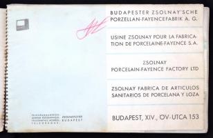 1930 A Zsolnay Budapest mosdókagylókat és más fürdőszobai termékeket bemutató képekkel illusztrált k...