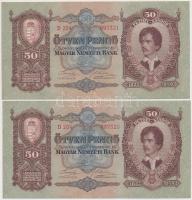 1932. 50P (2x) sorszámkövetők T:II szép papír