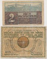 Sopron 1919. 10f utalvány + Pécs 1920. 2K pénztárjegy T:III-,IV